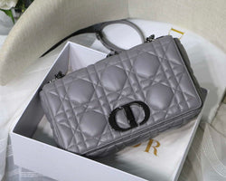 Dior Large Quilted Macrocannage M9243 Calfskin Gray - Default Title - View 1