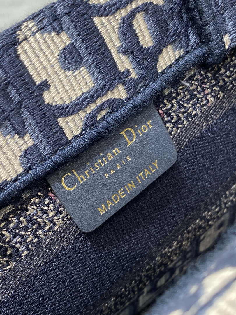 Dior Mini Book Tote with Strap S5573 Blue Dior Oblique Embroidery - Default Title - View 9