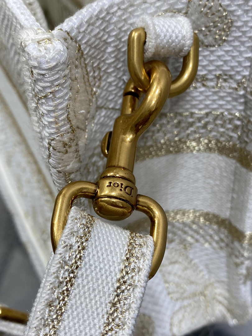 Dior Mini Book Tote with Strap S5573 Gold-Tone Butterfly Zodiac Embroidery - Default Title - View 7