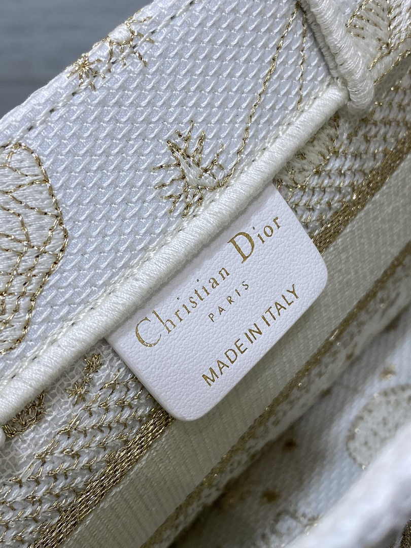 Dior Mini Book Tote with Strap S5573 Gold-Tone Butterfly Zodiac Embroidery - Default Title - View 9