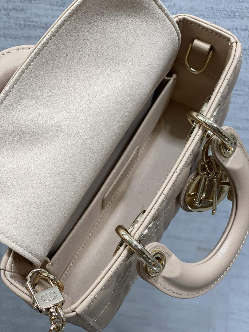 Dior Mini Lady D-Joy Bag - M0636 - Cannage Lambskin Apricot - Default Title - View 8