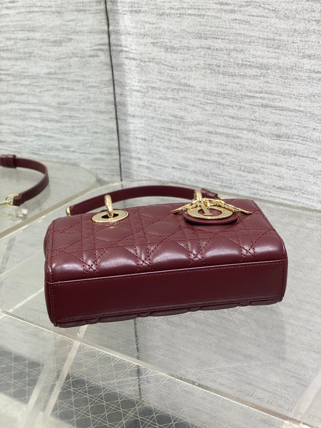 Dior Mini Lady D-Joy Bag - Wine Red Cannage Lambskin - M0636 - Default Title - View 7