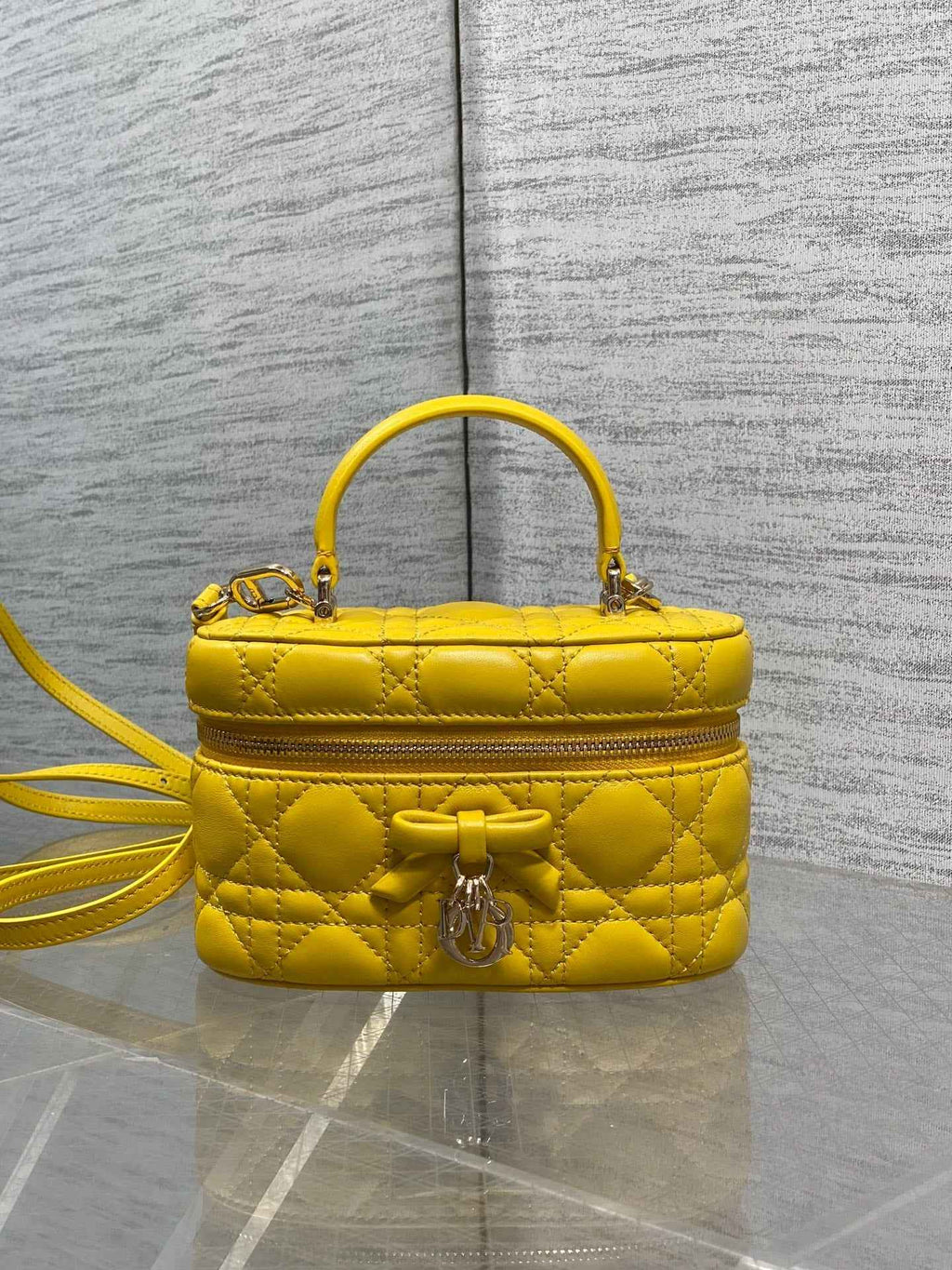 Dior Mini Vanity - S2603 - Yellow Cannage Lambskin - Default Title - View 2