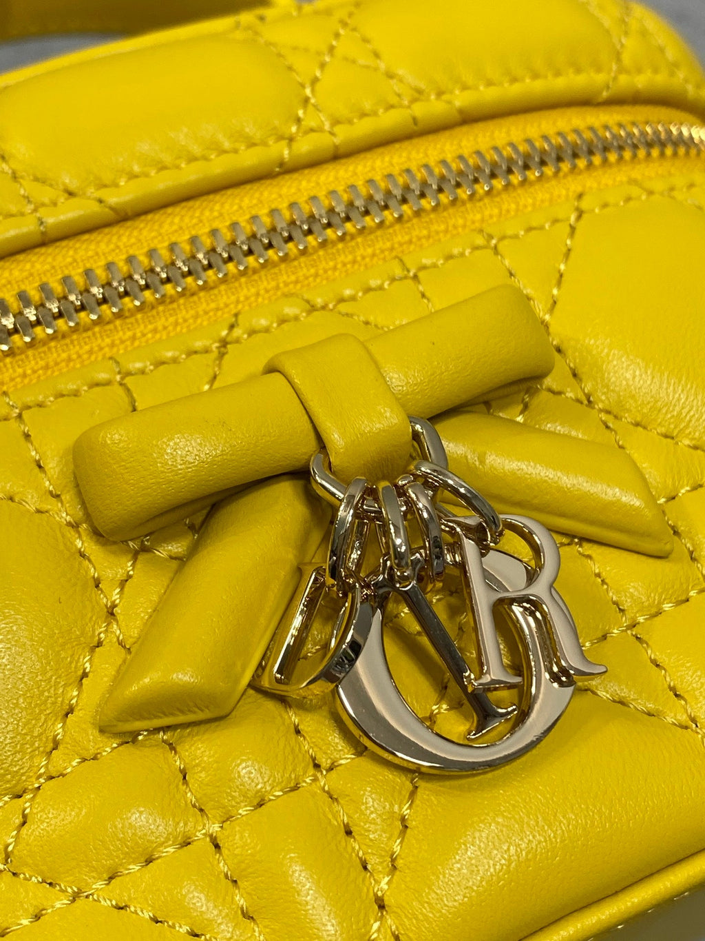 Dior Mini Vanity - S2603 - Yellow Cannage Lambskin - Default Title - View 7