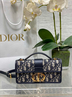 Dior Miss Montaigne Mini Bag S2356 Blue Dior Oblique Jacquard - Default Title - View 1