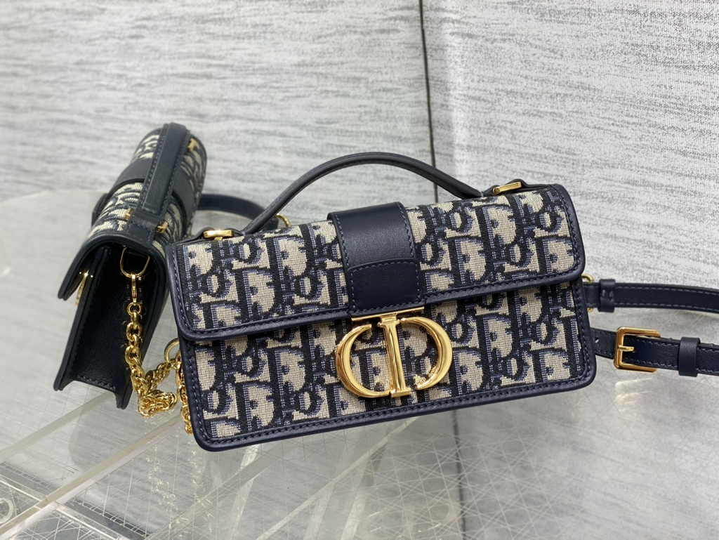 Dior Miss Montaigne Mini Bag S2356 Blue Dior Oblique Jacquard - Default Title - View 2