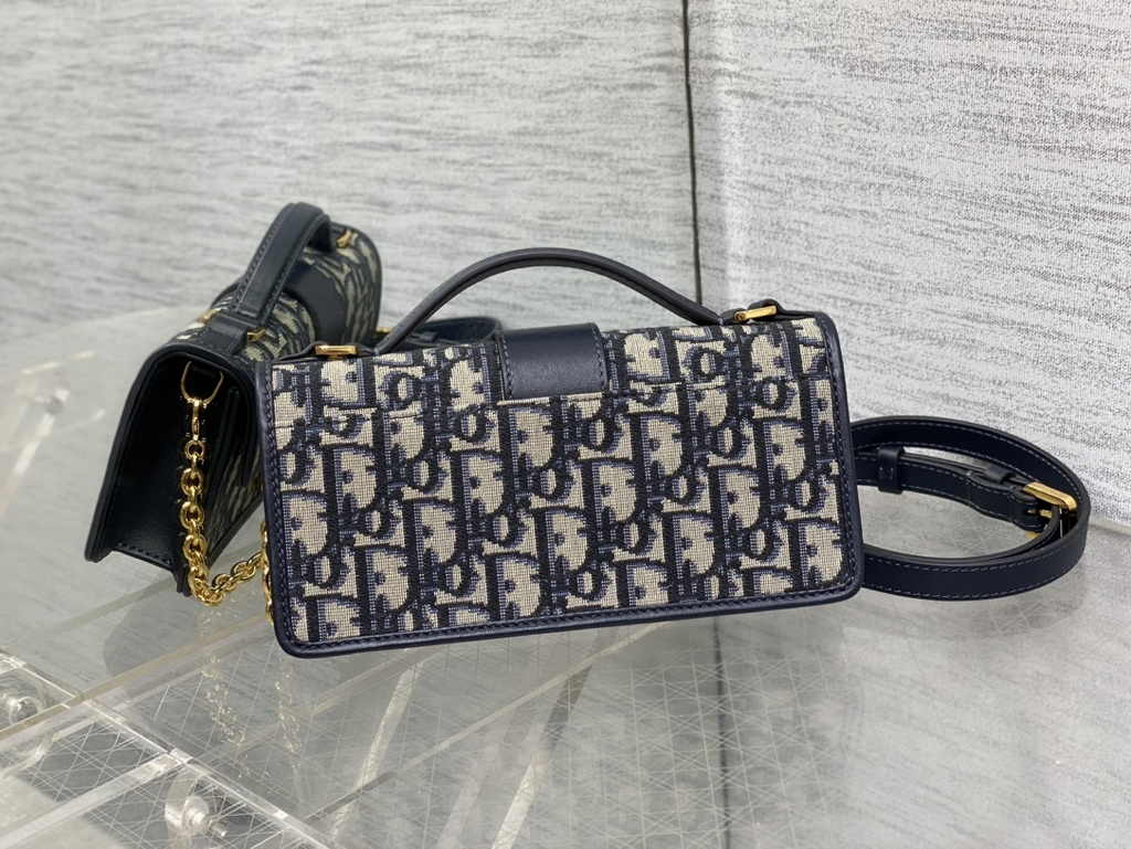 Dior Miss Montaigne Mini Bag S2356 Blue Dior Oblique Jacquard - Default Title - View 3