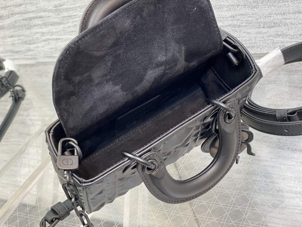 Dior S0910 Micro Lady D-Joy Bag Black Cannage Calfskin with Diamond Motif - Default Title - View 9
