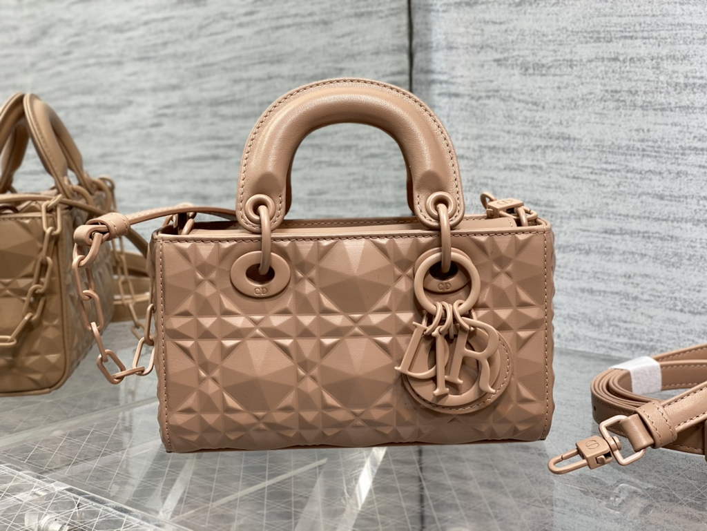 Dior S0910 Micro Lady D-Joy Bag Pink Cannage Calfskin with Diamond Motif - Default Title - View 3