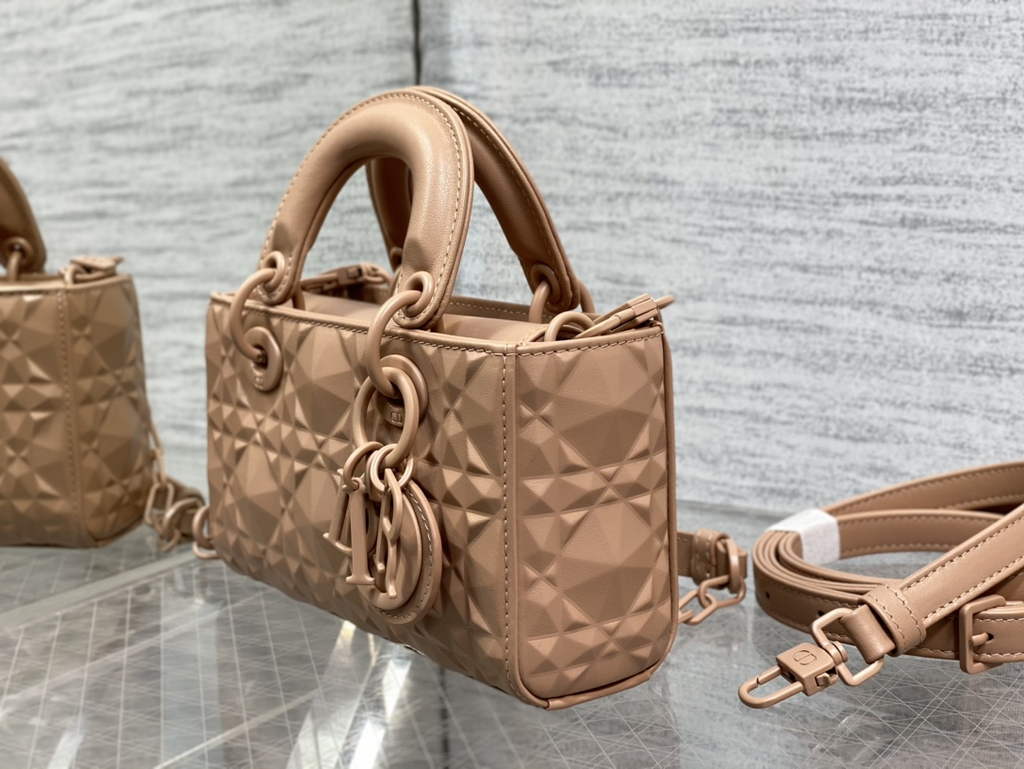 Dior S0910 Micro Lady D-Joy Bag Pink Cannage Calfskin with Diamond Motif - Default Title - View 7