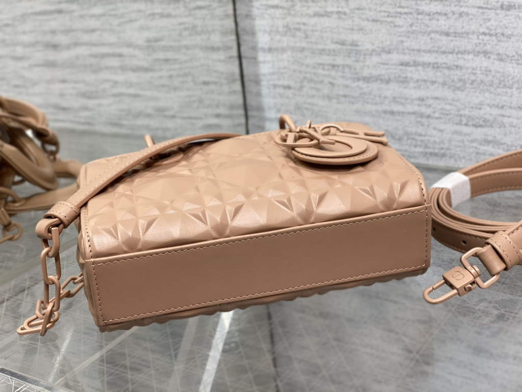 Dior S0910 Micro Lady D-Joy Bag Pink Cannage Calfskin with Diamond Motif - Default Title - View 8
