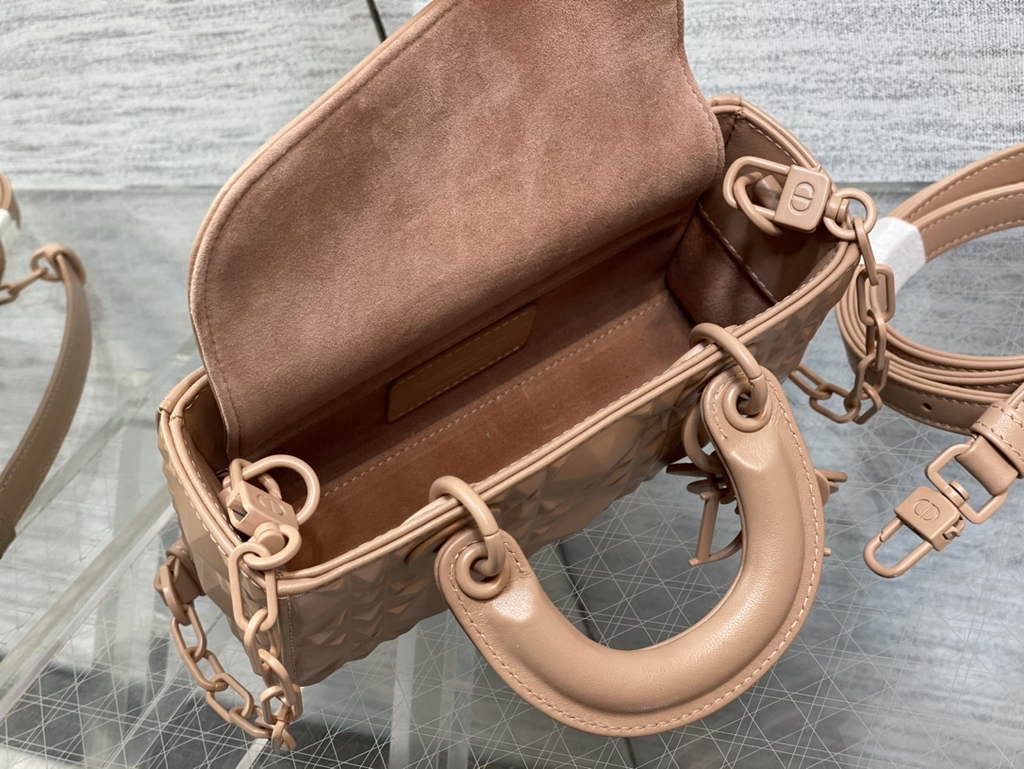 Dior S0910 Micro Lady D-Joy Bag Pink Cannage Calfskin with Diamond Motif - Default Title - View 9