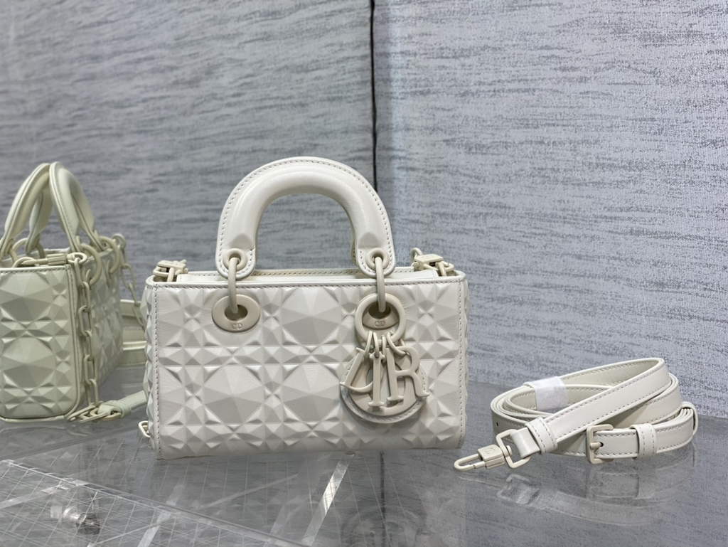 Dior S0910 Micro Lady D-Joy Bag Beige Cannage Calfskin with Diamond Motif - Default Title - View 2