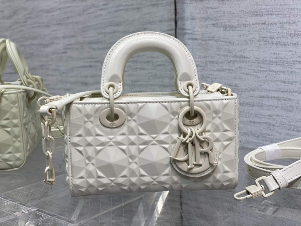 Dior S0910 Micro Lady D-Joy Bag Beige Cannage Calfskin with Diamond Motif - Default Title - View 3