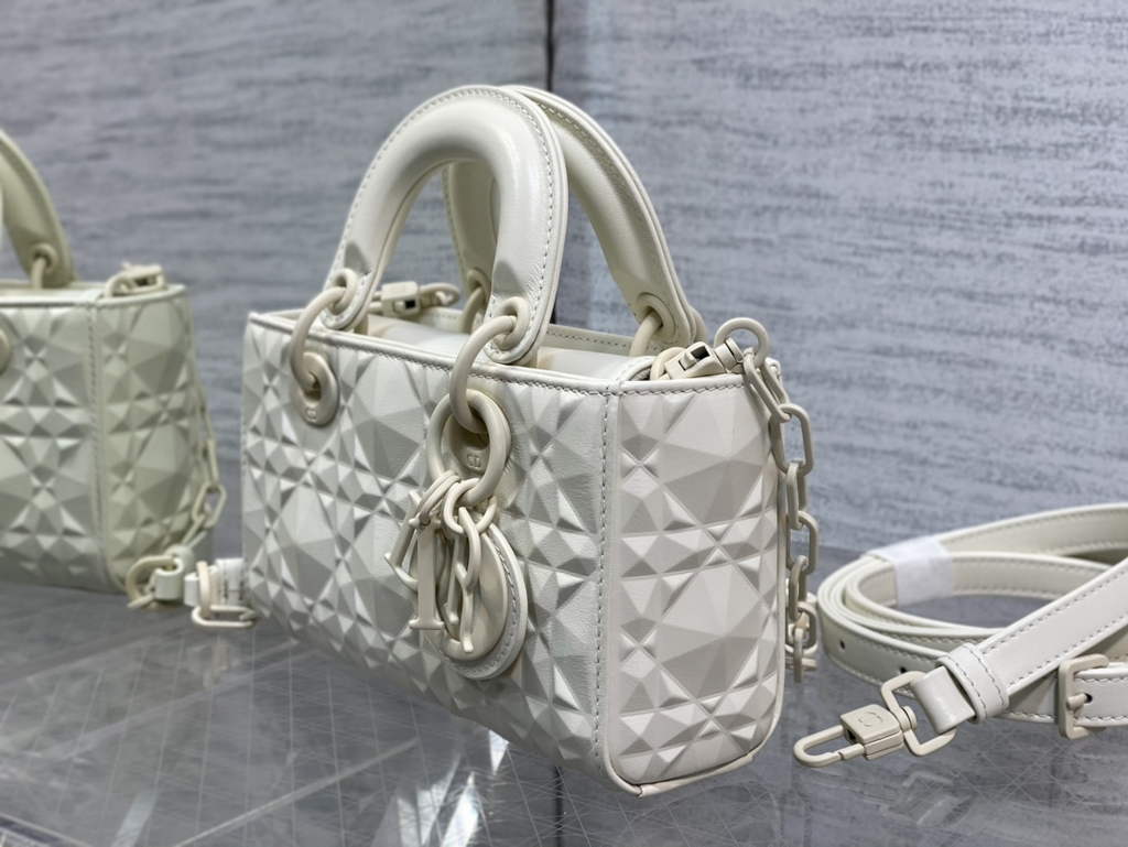 Dior S0910 Micro Lady D-Joy Bag Beige Cannage Calfskin with Diamond Motif - Default Title - View 7