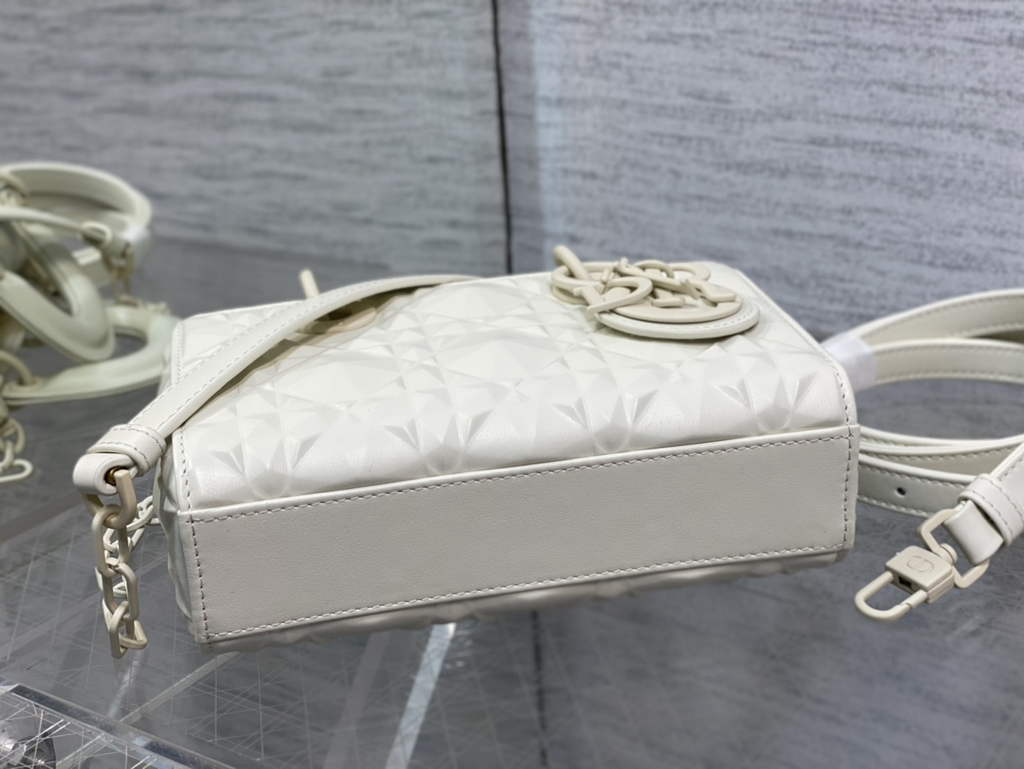 Dior S0910 Micro Lady D-Joy Bag Beige Cannage Calfskin with Diamond Motif - Default Title - View 8