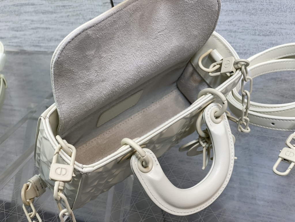 Dior S0910 Micro Lady D-Joy Bag Beige Cannage Calfskin with Diamond Motif - Default Title - View 9