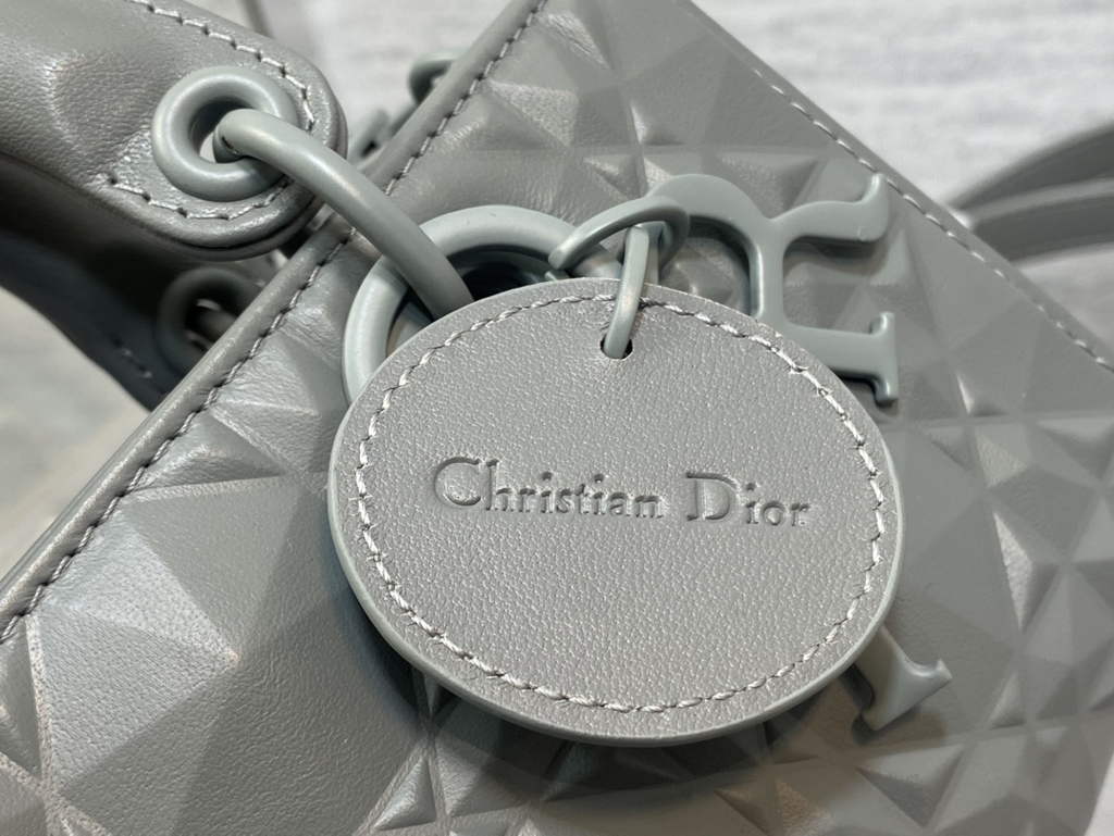 Dior S0910 Micro Lady D-Joy Bag Gray Cannage Calfskin with Diamond Motif - Default Title - View 5