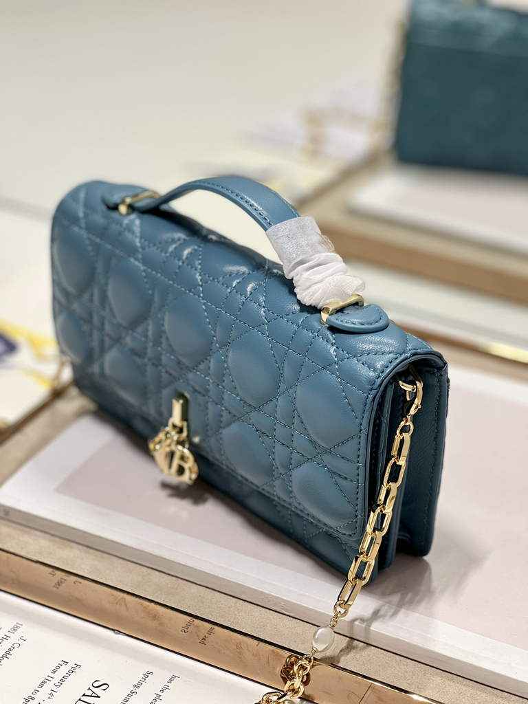 Dior S0980 Mini Miss Bag Rose Des Vents Cannage Lambskin In Blue - Default Title - View 4