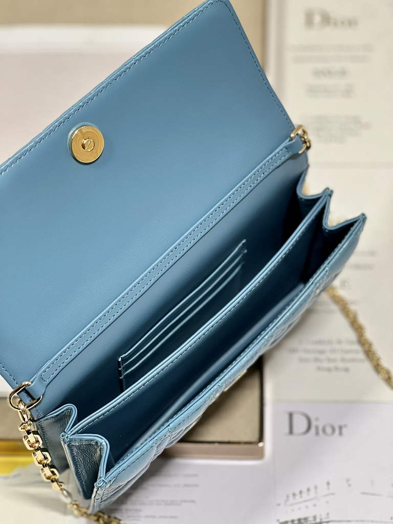 Dior S0980 Mini Miss Bag Rose Des Vents Cannage Lambskin In Blue - Default Title - View 8