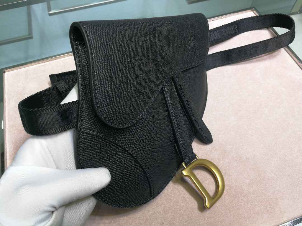 Dior S5632 Saddle Belt Bag Black grained calfskin - Default Title - View 3