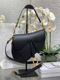 Dior Saddle Bag with Strap M0455 Black Smooth Calfskin