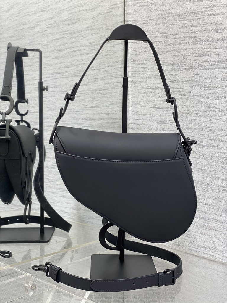Dior Saddle Bag with Strap M0455 Black Ultramatte Calfskin - Default Title - View 4