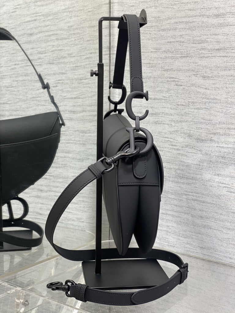 Dior Saddle Bag with Strap M0455 Black Ultramatte Calfskin - Default Title - View 5