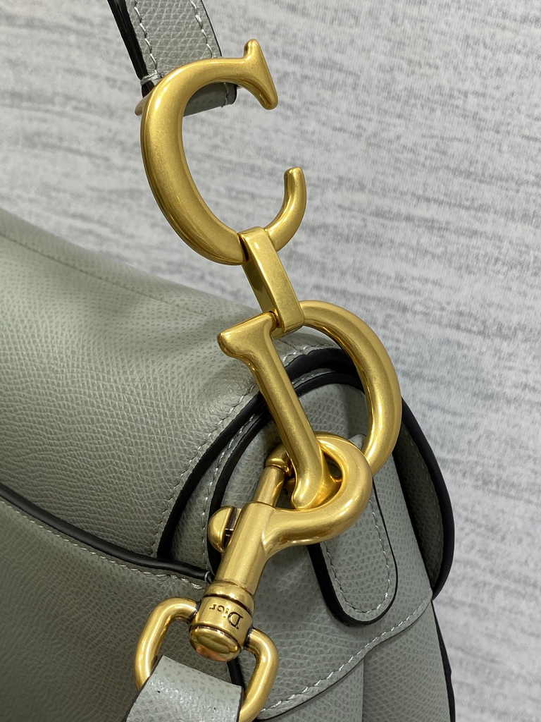 Dior Saddle Bag with Strap M0455 Green Grained Calfskin - Default Title - View 5