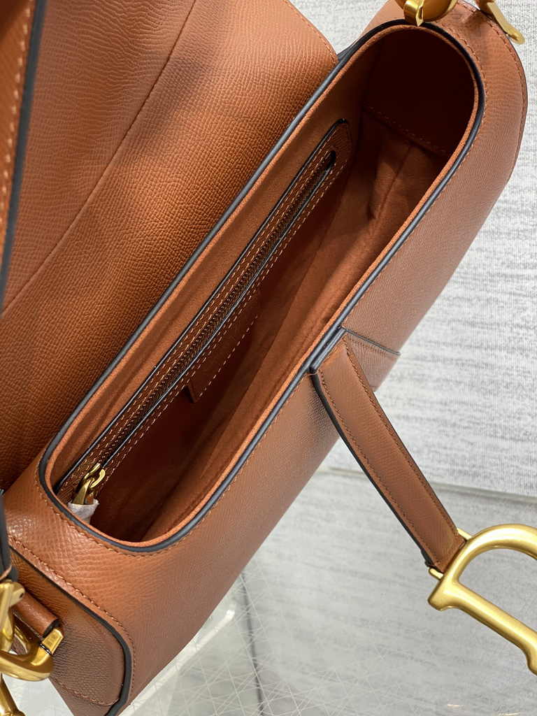 Dior Saddle Bag with Strap M0455 Tan Grained Calfskin - Default Title - View 9