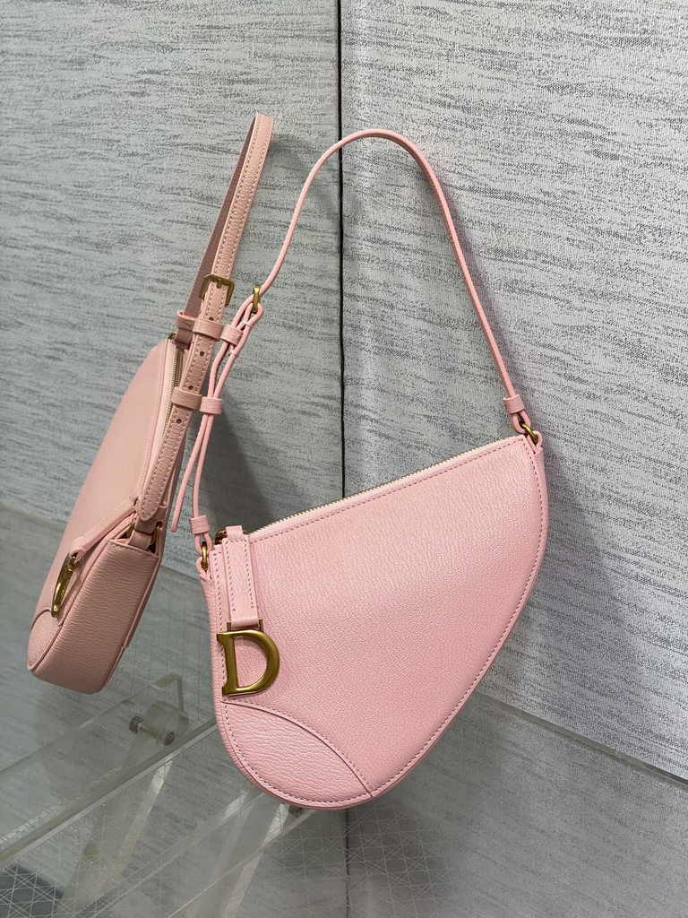Dior Saddle Shoulder Pouch S5909 Melocoton Pink Goatskin - Default Title - View 2