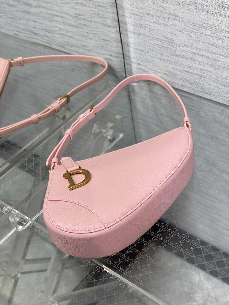 Dior Saddle Shoulder Pouch S5909 Melocoton Pink Goatskin - Default Title - View 7