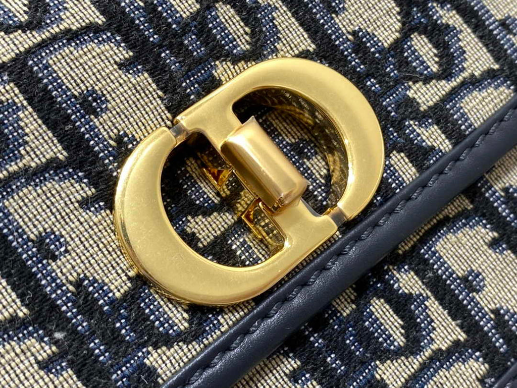Dior Small 30 Montaigne Avenue Bag Blue Oblique Jacquard M9261 - Default Title - View 8