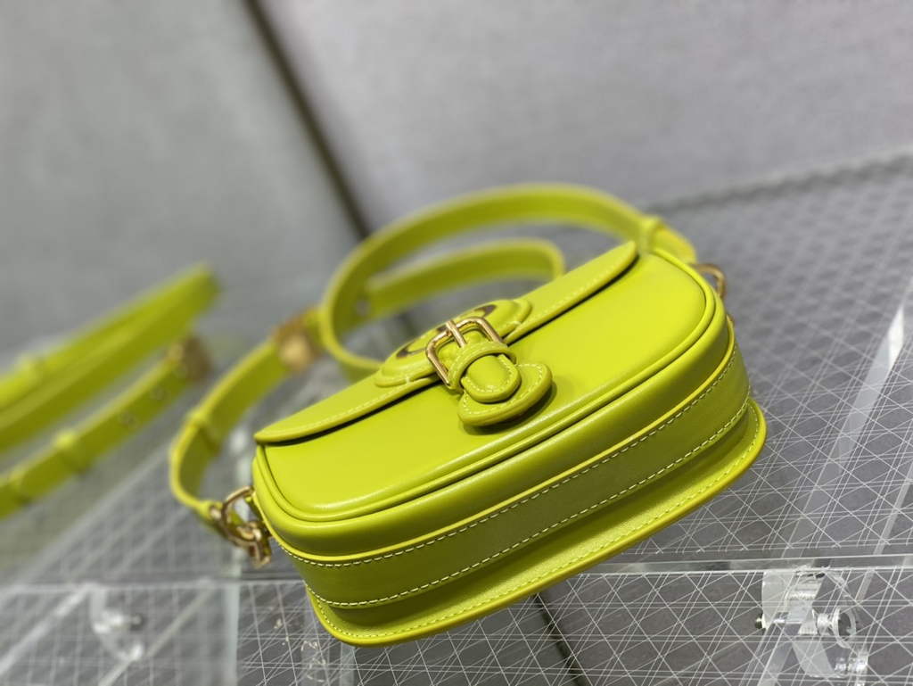 Dior Small Bobby Bag M9317 Lemon Yellow Box Calfskin - Default Title - View 7