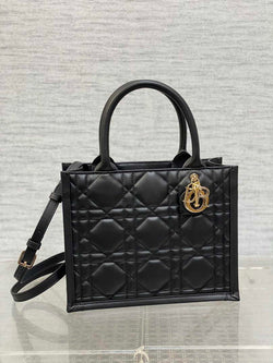 Dior Small Book Tote M1325 Black Macrocannage Calfskin - Default Title - View 1