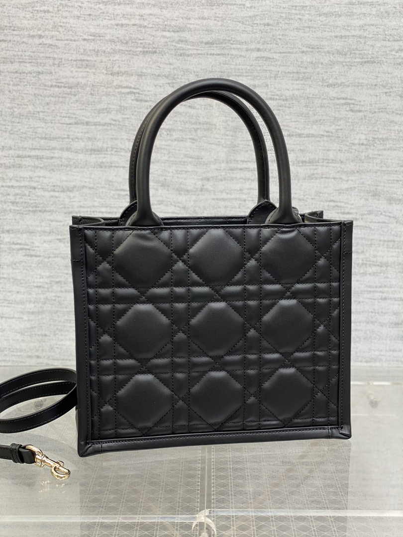 Dior Small Book Tote M1325 Black Macrocannage Calfskin - Default Title - View 2