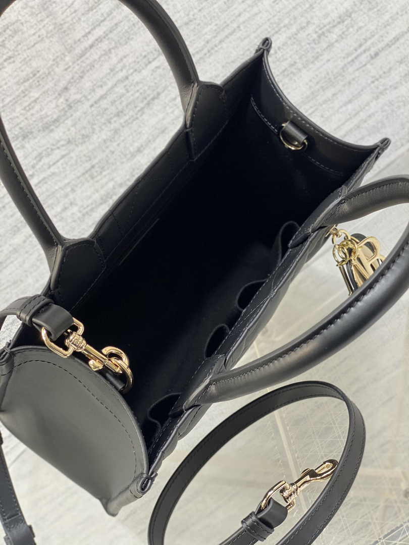 Dior Small Book Tote M1325 Black Macrocannage Calfskin - Default Title - View 5