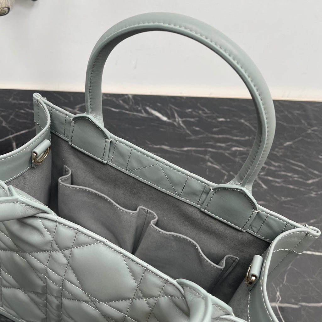 Dior Small Book Tote M1325 Gray Macrocannage Calfskin - Default Title - View 6