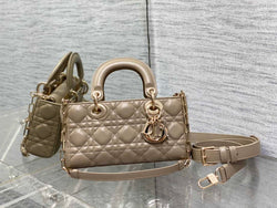 Dior Small Lady D-Joy Bag M0613 Light Pink Cannage Lambskin - Default Title - View 1