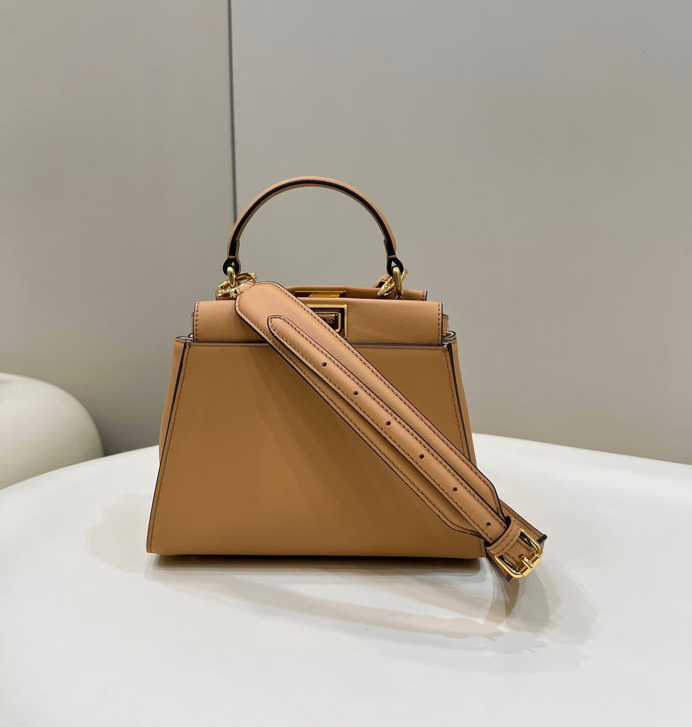 Fendi 8BN244 Peekaboo Mini Dark Beige leather bag 2125CS