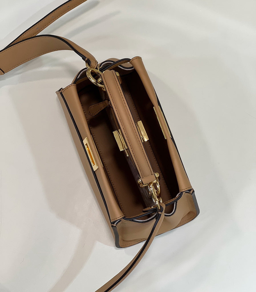 Fendi 8BN244 Peekaboo Mini Dark Beige leather bag 2125CS