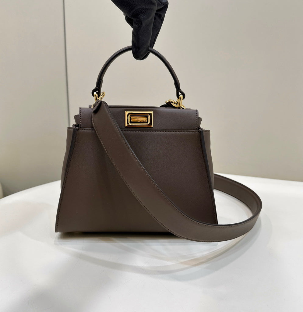 Fendi 8BN244 Peekaboo Mini Gray leather bag 2125CS
