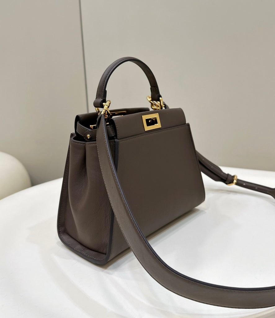 Fendi 8BN244 Peekaboo Mini Gray leather bag 2125CS