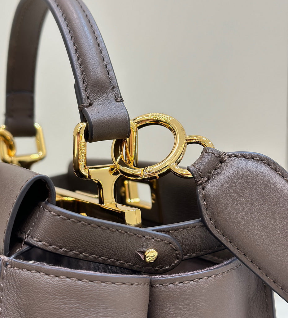 Fendi 8BN244 Peekaboo Mini Gray leather bag 2125CS