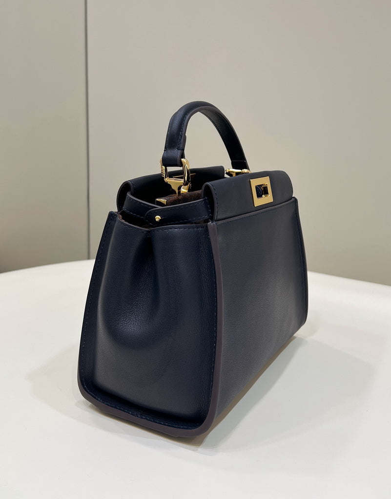Fendi 8BN244 Peekaboo Mini Navy Blue leather bag 2125CS