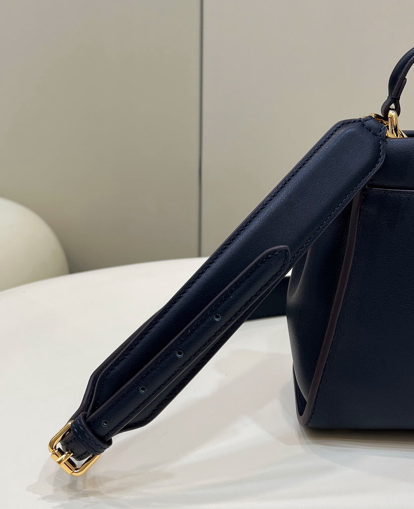 Fendi 8BN244 Peekaboo Mini Navy Blue leather bag 2125CS