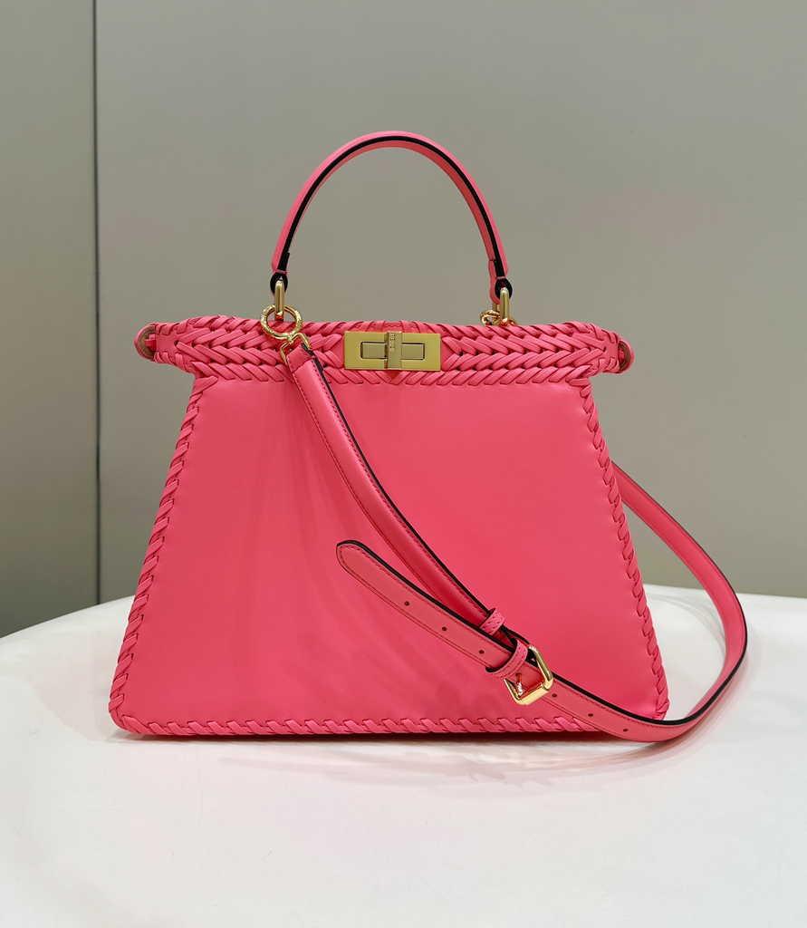 Fendi 8BN321 Peekaboo ISeeU Petite Middle Bag Pink Camellia leather