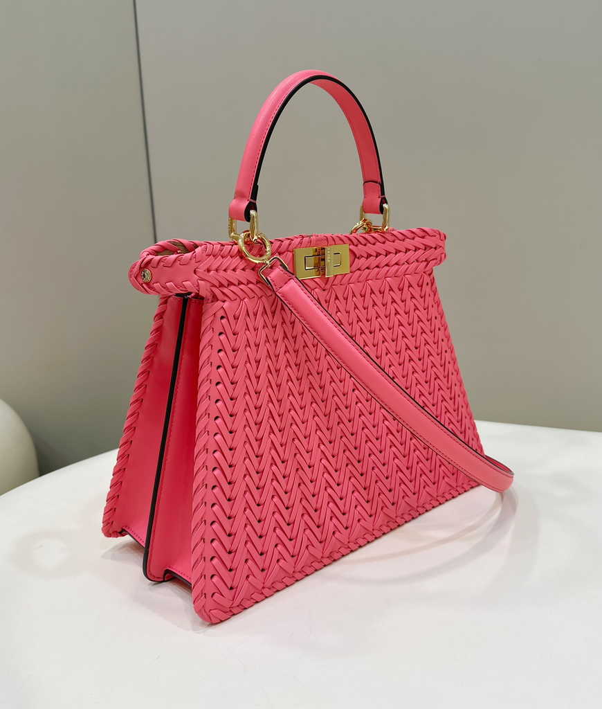 Fendi 8BN321 Peekaboo ISeeU Petite Middle Bag Pink Camellia leather