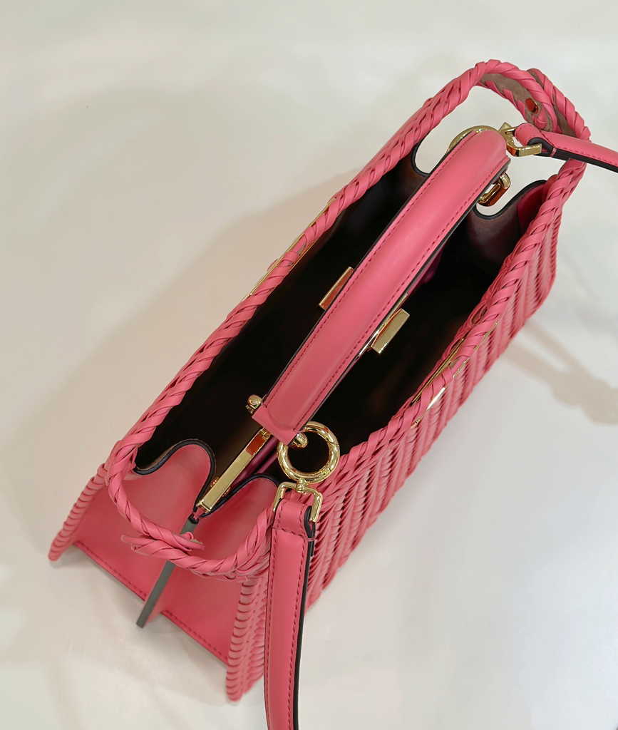 Fendi 8BN321 Peekaboo ISeeU Petite Middle Bag Pink Camellia leather