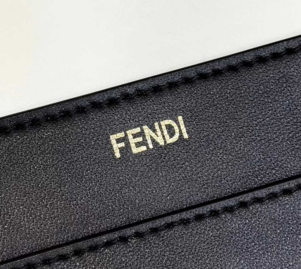 Fendi 8BN321 Peekaboo ISeeU Petite Middle Bag Black Camellia leather